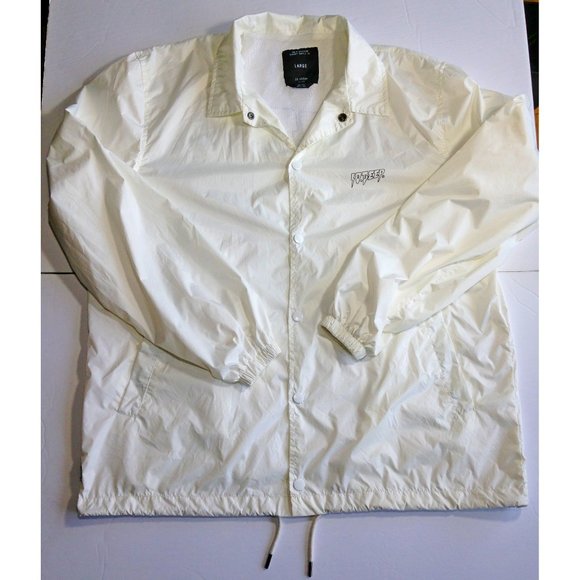 Men's 10 Deep Spell Out Nylon Jacket windbreaker White - Large - Used, Like New - Picture 2 of 11